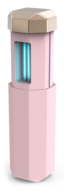 Mini αποστειρωτής υπεριώδους ακτινοβολίας UVC UVS-PK, φορητός, ροζ -κωδικός UVS-PK