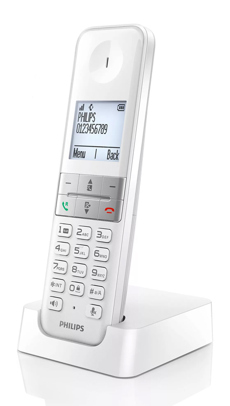 PHILIPS ασύρματο τηλέφωνο D4701W/34, με ελληνικό μενού, λευκό -κωδικός D4701W-34