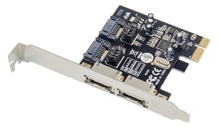 POWERTECH κάρτα επέκτασης PCIe σε 2x SATA ST51, ASM1061, low profile -κωδικός ST51