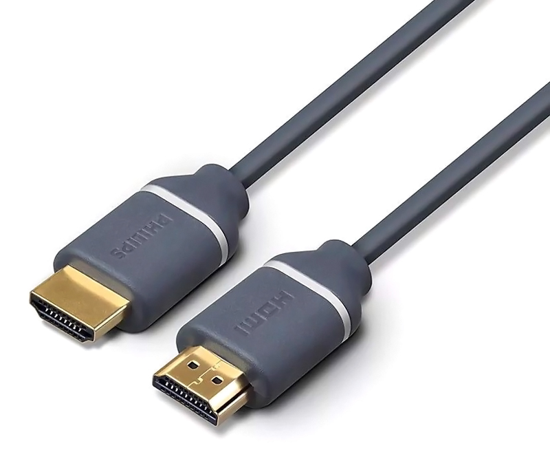 PHILIPS καλώδιο HDMI 2.0 SWV5610G, 4K/60Hz, 18Gbps, copper, 1.5m, γκρι -κωδικός SWV5610G-00
