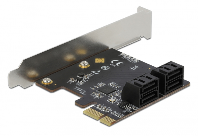 DELOCK κάρτα επέκτασης PCIe σε 4x SATA 90010, 6Gb/s, Low Profile -κωδικός 90010