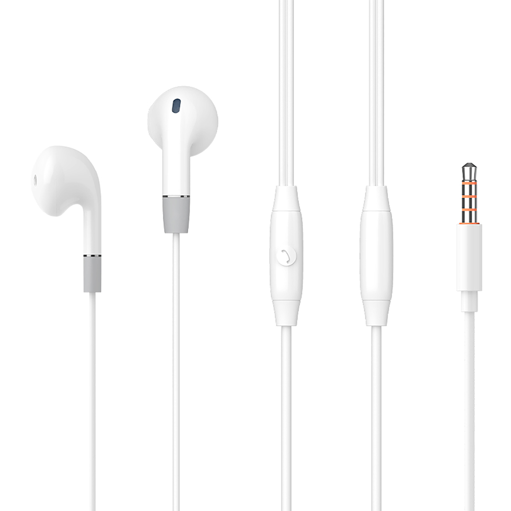 CELEBRAT earphones με μικρόφωνο G8, 3.5mm σύνδεση, Φ14.2mm, 1.2m, λευκά -κωδικός G8-WH