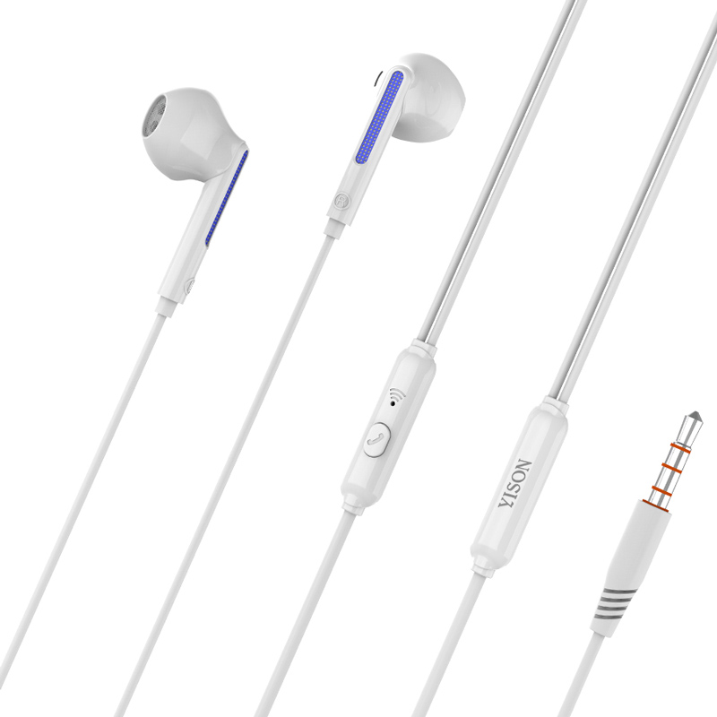 YISON earphones με μικρόφωνο X4, 3.5mm σύνδεση, Φ14mm, 1.2m, λευκά -κωδικός X4-WH