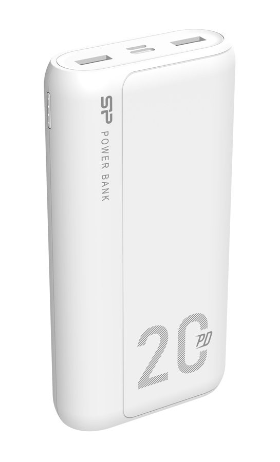 SILICON POWER power bank QS15, 20000mAh, 2x USB & USB Type-C, 18W, λευκό -κωδικός SP20KMAPBKQS150W