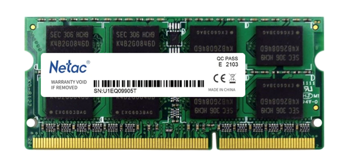 NETAC μνήμη DDR3L SODIMM NTBSD3N16SP-08, 8GB, 1600MHz, CL11 -κωδικός NTBSD3N16SP-08