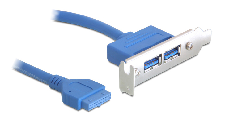 DELOCK κάρτα επέκτασης USB 19 pin σε 2x USB 3.0 82976, low profile -κωδικός 82976
