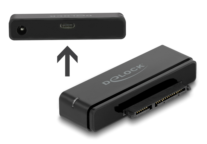 DELOCK αντάπτορας USB-C σε SATA 22-pin 64188, 6Gbps, καλώδιο USB, μαύρος -κωδικός 64188