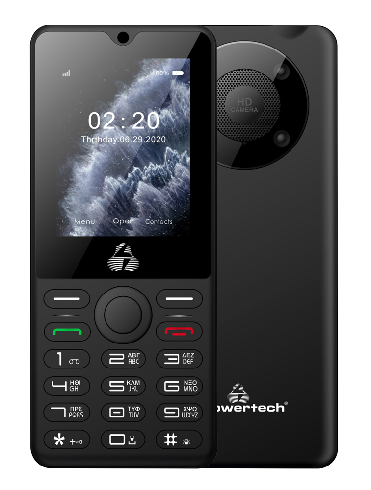 POWERTECH κινητό τηλέφωνο Milly Big II, 2.4", με φακό, μαύρο -κωδικός PTM-32