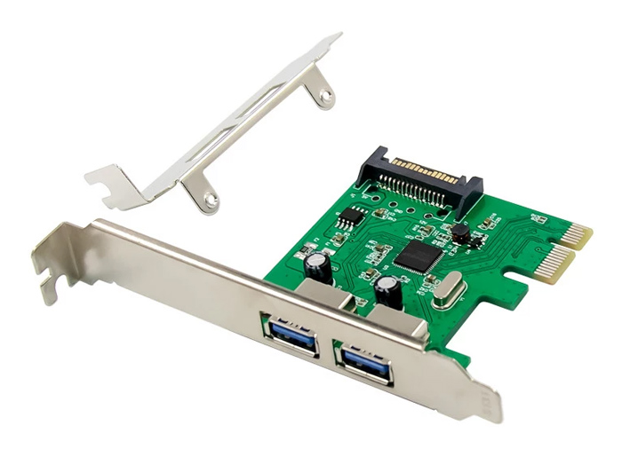 POWERTECH κάρτα επέκτασης PCIe σε 2x USB 3.0 ST624, ASM1042 -κωδικός ST624