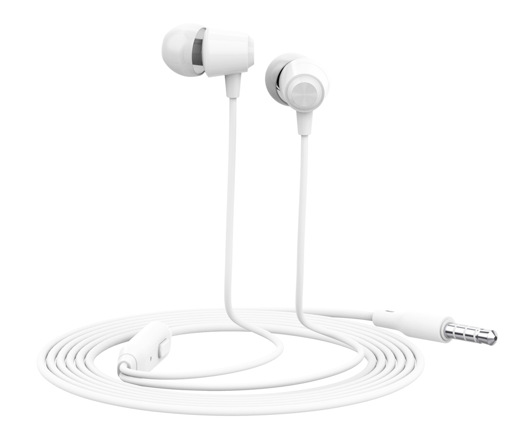 CELEBRAT earphones με μικρόφωνο G4, 3.5mm σύνδεση, Φ10mm, 1.2m, λευκό -κωδικός G4-WH
