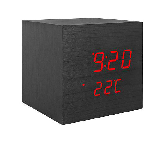 LTC ψηφιακό ρολόι LXLTC07 με ξυπνητήρι & θερμόμετρο, επιτραπέζιο, μαύρο -κωδικός LXLTC07