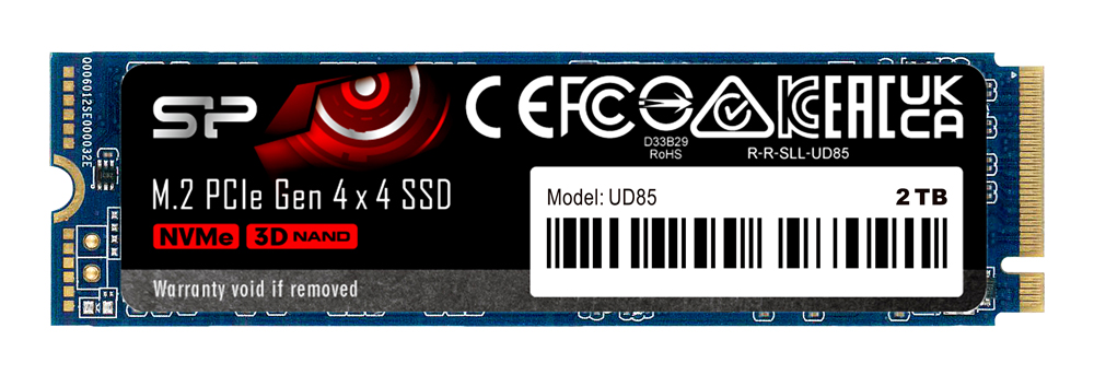 SILICON POWER SSD PCIe Gen4x4 M.2 2280 UD85, 2TB, 3.600-2.800MB/s -κωδικός SP02KGBP44UD8505