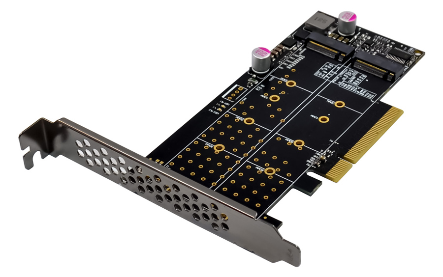 POWERTECH κάρτα επέκτασης PCIe x8 σε 2x M.2 M Key NVMe ST573 -κωδικός ST573