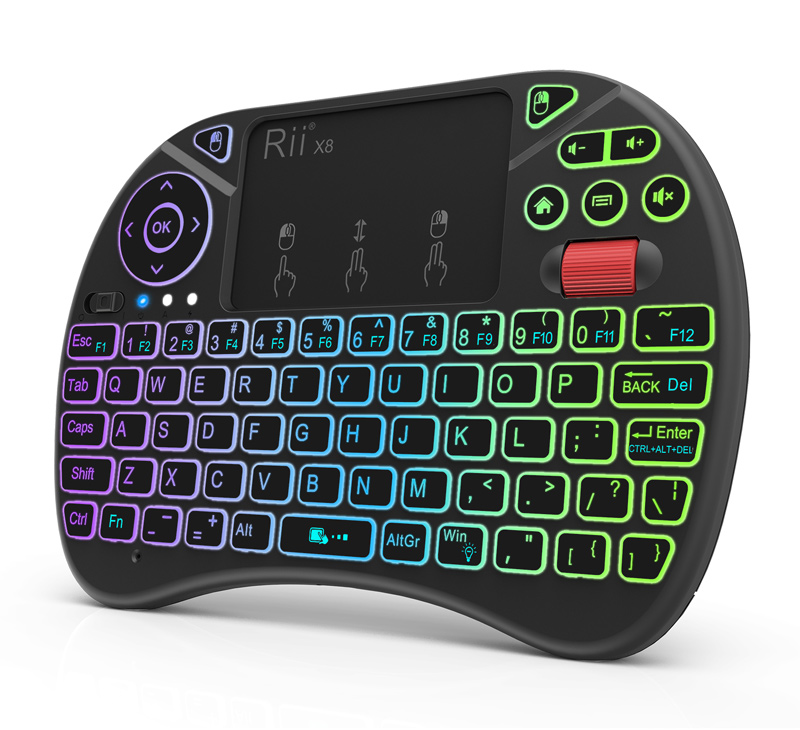 RIITEK ασύρματο πληκτρολόγιο Mini X8 με touchpad, RGB backlit, 2.4GHz -κωδικός RT-MINIX8