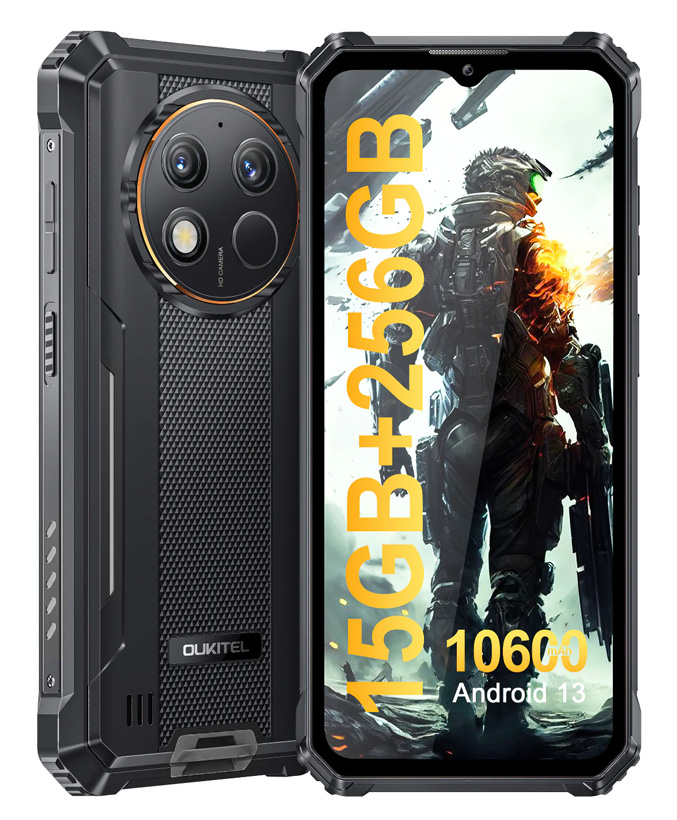 OUKITEL smartphone WP28, IP68/IP69K, 6.52", 8/256GB, 10600mAh, μαύρο -κωδικός WP28-BK