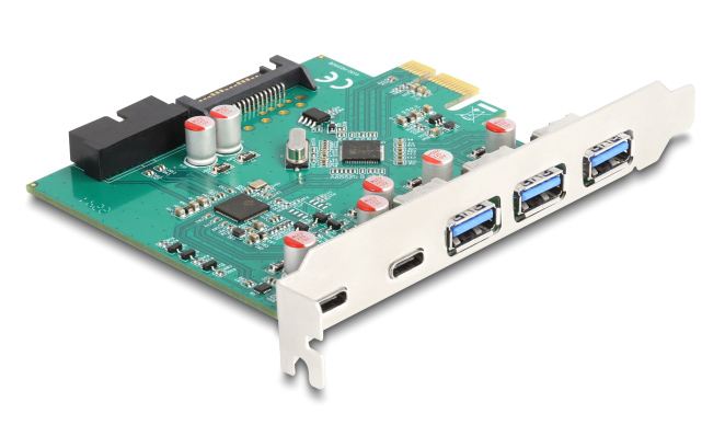 DELOCK κάρτα επέκτασης PCIe x1 σε 3x USB/2x USB-C/19-pin 90109, 5Gbps -κωδικός 90109