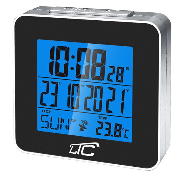 LTC ψηφιακό ρολόι LXSTP04C με ξυπνητήρι & θερμόμετρο, επιτραπέζιο, μαύρο -κωδικός LXSTP04C