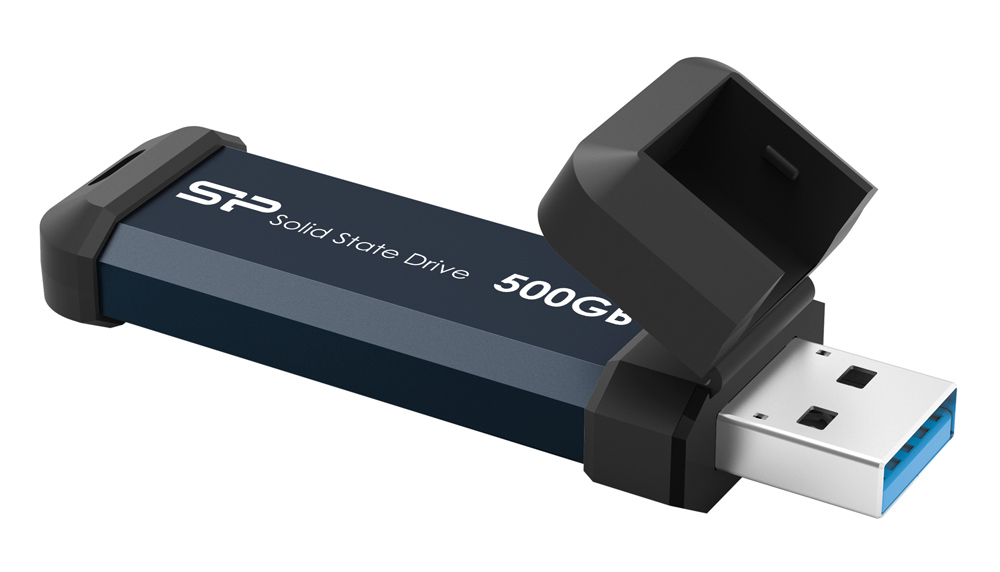 SILICON POWER εξωτερικός SSD MS60, 500GB, USB 3.2, 600-500MBps, μπλε -κωδικός SP500GBUF3S60V1B