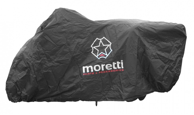 MORETTI κουκούλα μηχανής LXMA2753 με θήκη, L 246x104x127cm, μαύρη -κωδικός LXMA2753