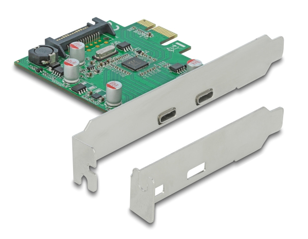DELOCK κάρτα επέκτασης PCIe x1 σε 2x USB-C 90493, 5Gbps -κωδικός 90493