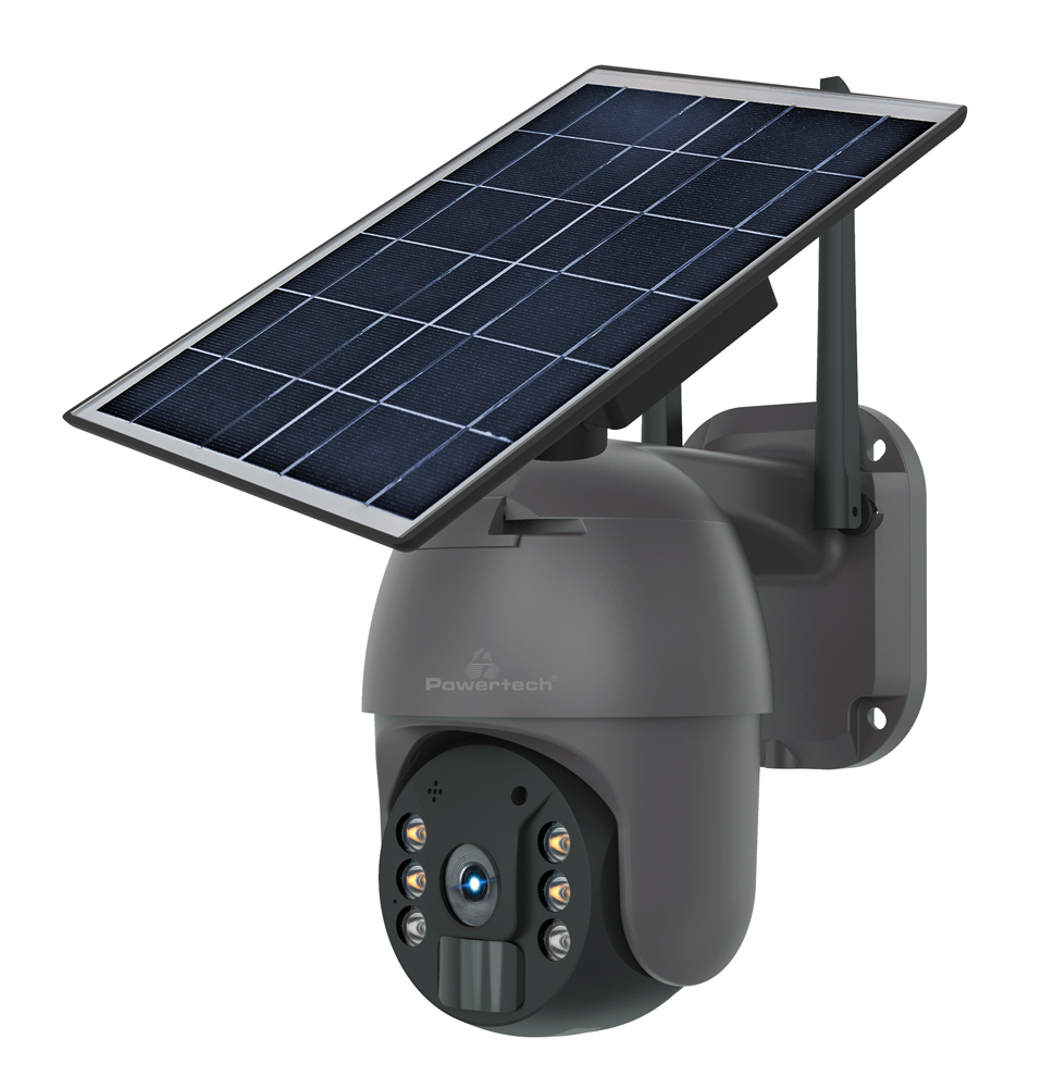 POWERTECH smart ηλιακή κάμερα PT-1174, 3MP, WiFi, SD, PTZ, IP65 -κωδικός PT-1175