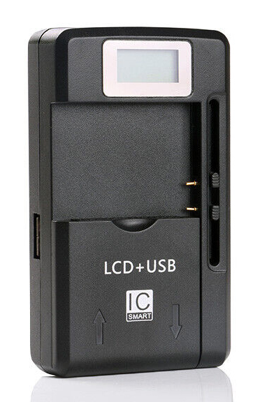 POWERTECH φορτιστής μπαταρίας κινητών QC64 με οθόνη, USB, μαύρος -κωδικός QC64
