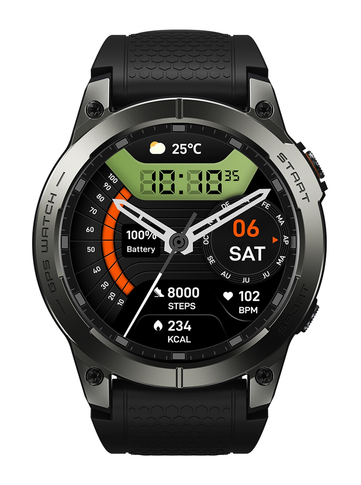 ZEBLAZE smartwatch Stratos 3 Pro, heart rate, 1.43" AMOLED, GPS, μαύρο -κωδικός STRATOS3PRO-BK