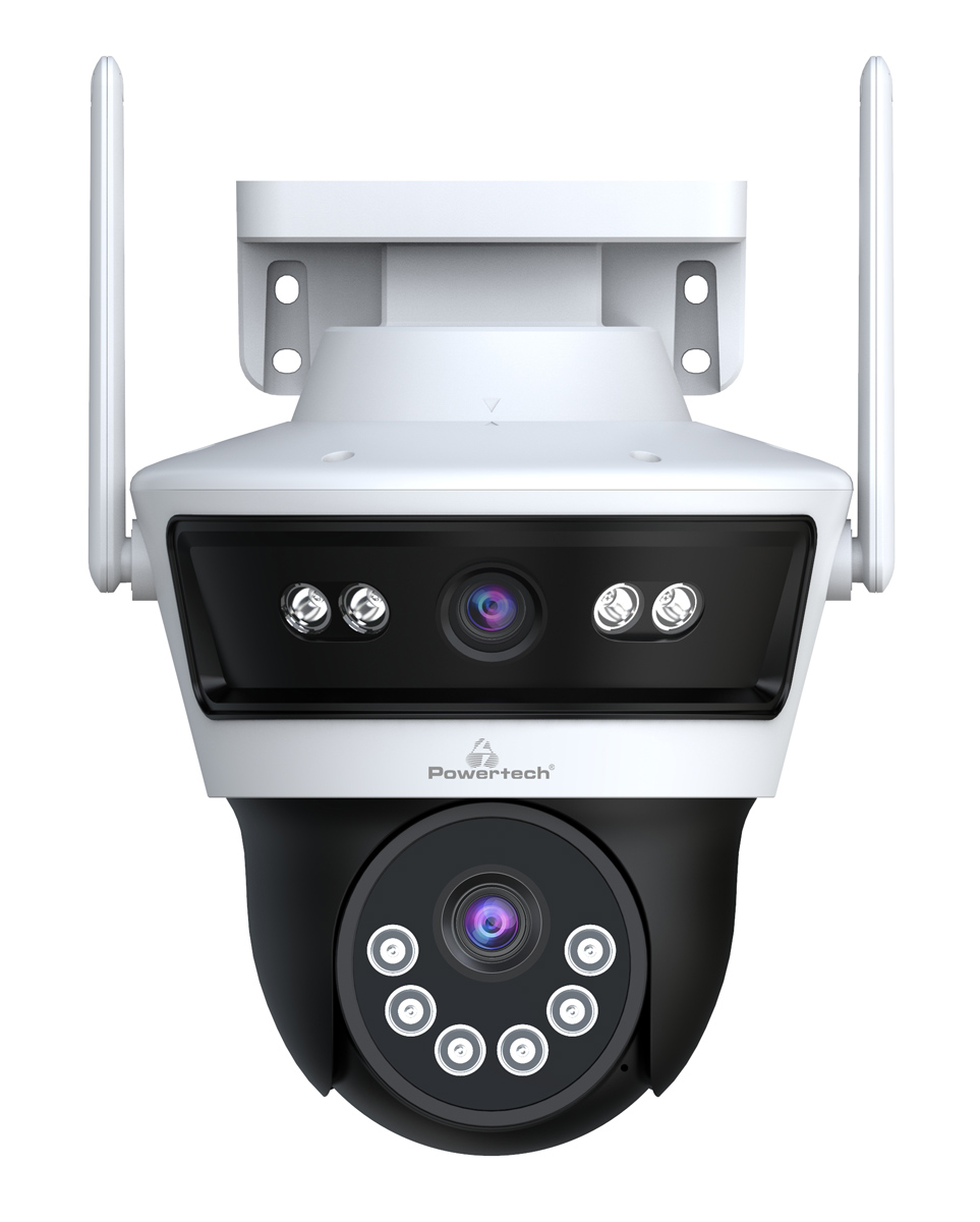 POWERTECH smart κάμερα PT-1340, 3MP, dual lens, WiFi, PTZ, SD, IP65 -κωδικός PT-1340