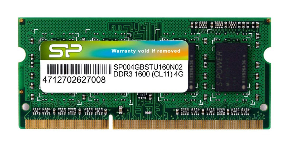 SILICON POWER Μνήμη DDR3 SODimm, 4GB, 1600MHz, PC3-12800, CL11 -κωδικός SP004GBSTU160N02