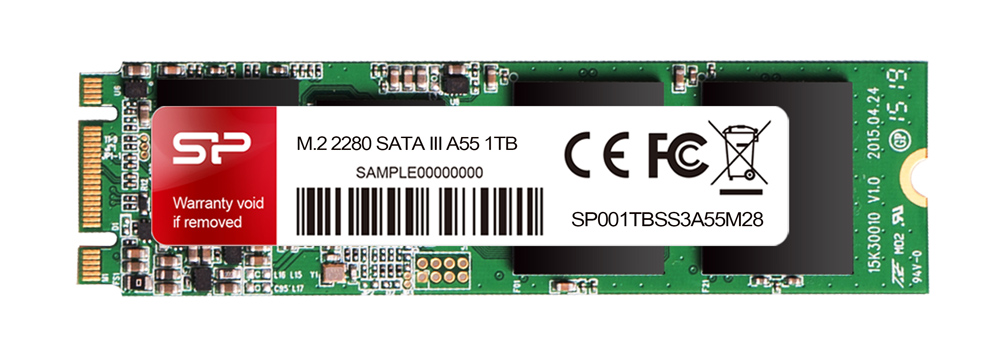 SILICON POWER SSD A55, 1TB, M.2 2280, SATA III, 560-530MB/s -κωδικός SP001TBSS3A55M28