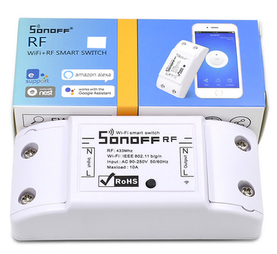 SONOFF Smart Διακόπτης RF2 433MHz, WiFi 2.4GHz, λευκό
