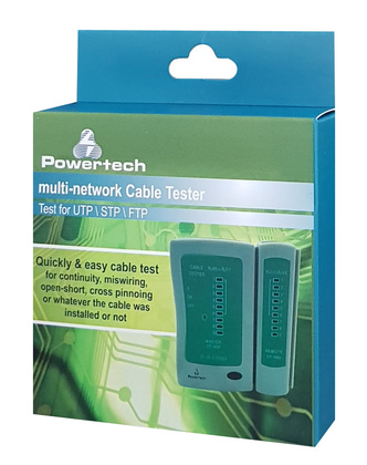 POWERTECH tester καλώδια δικτύου & τηλέφωνου CAB-N044 για RJ11/RJ12/RJ45