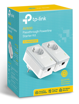 TP-LINK AV600 Passthrough Powerline Starter Kit TL-PA4010P, Ver. 4.0