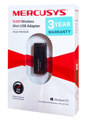 MERCUSYS Wireless Mini USB Adapter MW300UM, 300Mbps, Ver. 3