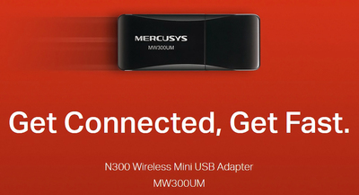 MERCUSYS Wireless Mini USB Adapter MW300UM, 300Mbps, Ver. 3