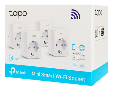 TP-LINK smart αντάπτορας ρεύματος TAPO-P100, Wi-Fi, ΒΤ, 4τμχ, Ver. 1.0