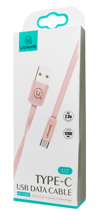 USAMS Καλώδιο USB σε USB-C US-SJ200, 10W, 1.2m, ροζ