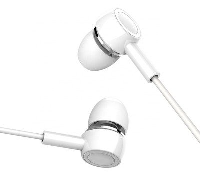 USAMS earphones με μικρόφωνο EP-12, 3.5mm σύνδεση, Φ10mm, 1.2m, λευκά