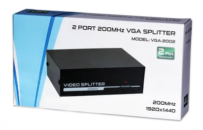 POWERTECH VGA splitter CAB-G031, 2 σε 1, 1920x1440px, μαύρο