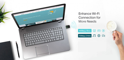 TP-LINK ασύρματος USB αντάπτορας δικτύου Archer T2U, 600Mbps, Ver. 3.0 TP-LINK ασύρματος USB αντάπτορας δικτύου Archer T2U, 600Mbps, Ver. 3.0