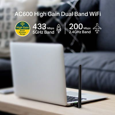 TP-LINK ασύρματος USB αντάπτορας δικτύου Archer T2U Plus, 600Mbps, V.1 TP-LINK ασύρματος USB αντάπτορας δικτύου Archer T2U Plus, 600Mbps, V.1