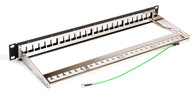 POWERTECH keystone patch panel NETW-0013, 19"/1U, 24-port, 1U