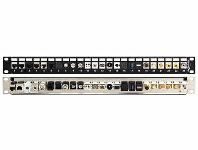 DELOCK Keystone Patch Panel, για 19" rack, 24 ports, μαύρο