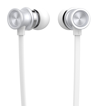 CELEBRAT earphones με μικρόφωνο D7, 3.5mm σύνδεση, Φ10mm, 1.2m, λευκό