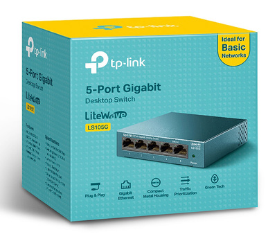 TP-LINK Desktop Switch LS105G, 5-port 10/100/1000Mbps, Ver. 1.0