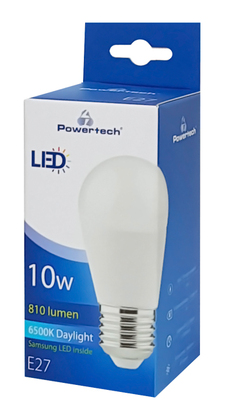 POWERTECH LED Λάμπα Mini Globe E27-009 10W, 6500K, E27, Samsung LED, IC