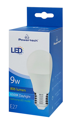 POWERTECH LED Λάμπα E27-004 9W, 6500K, E27, Samsung LED, IC