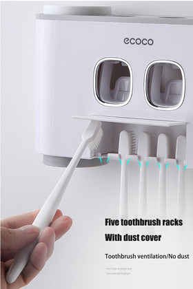 ECOCO Διανεμητής οδοντόκρεμας με βάσεις οδοντόβουρτσας και ποτήρια E1802