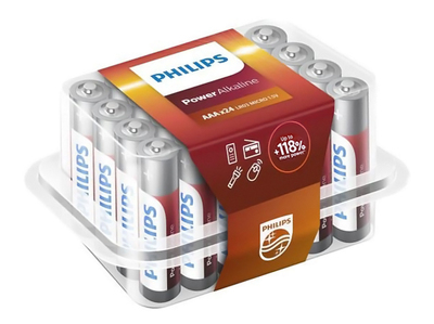 PHILIPS Power αλκαλικές μπαταρίες LR03P24P/10, AAA LR03 1.5V, 24τμχ