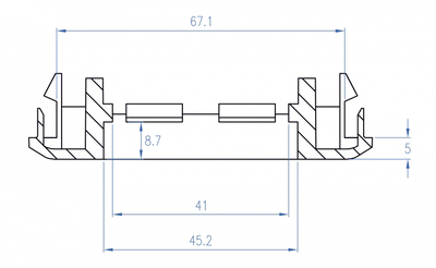 DELOCK module βάση πρίζας Easy 45 81317, 175x80mm, λευκό